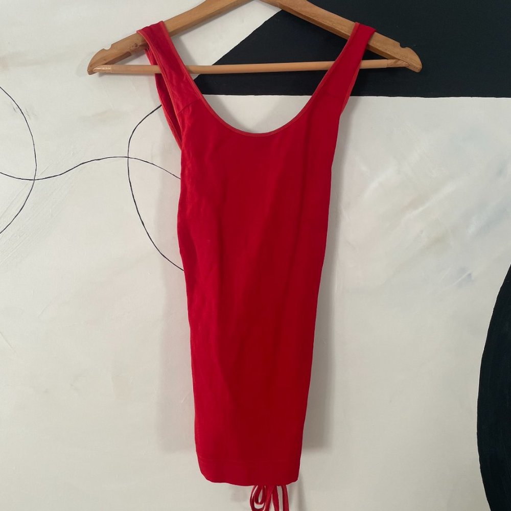 Aritzia LeFou Linen Tie Back top